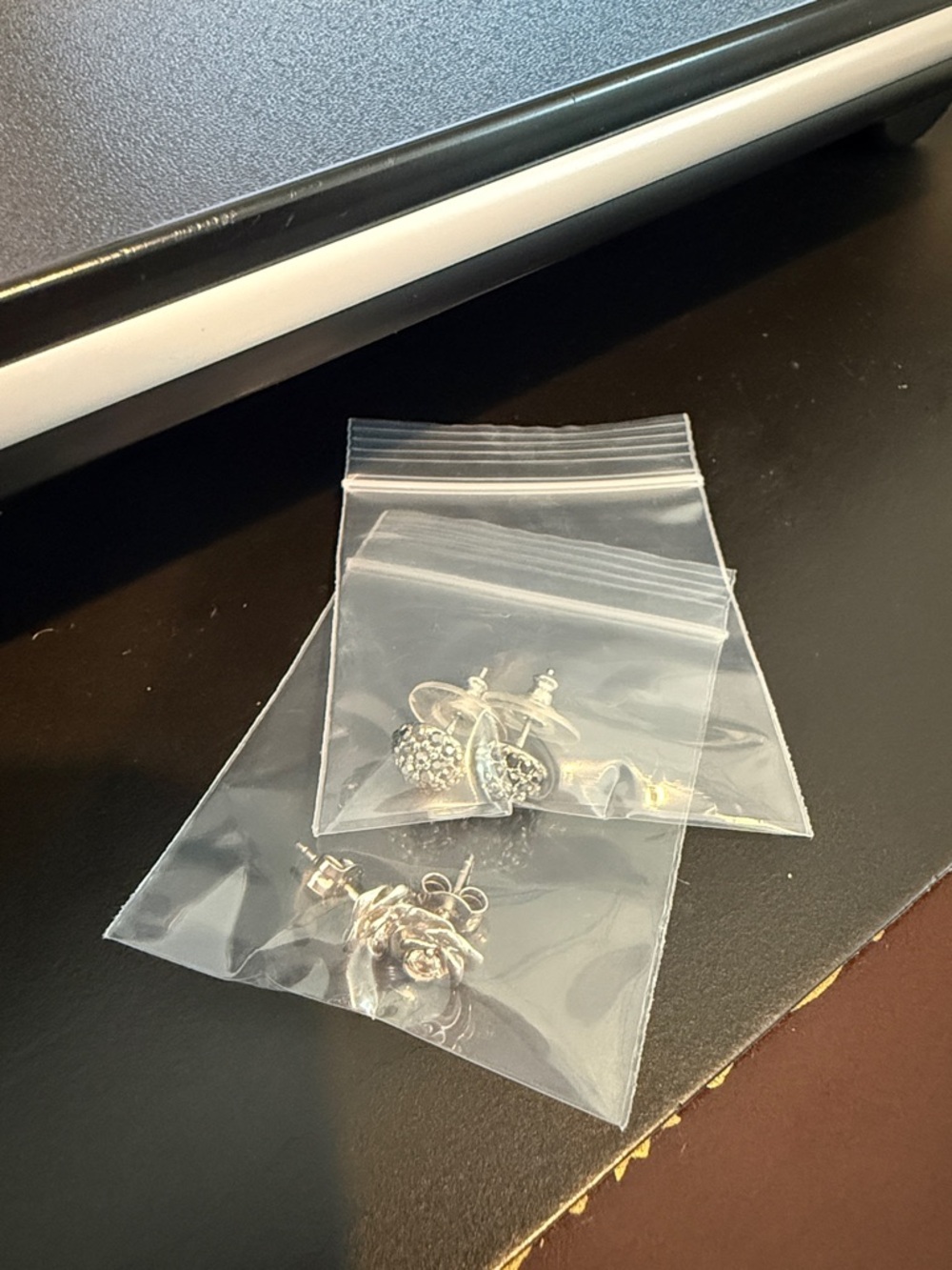 Silver Floral and Pavé Stud Earrings - Pack of Two